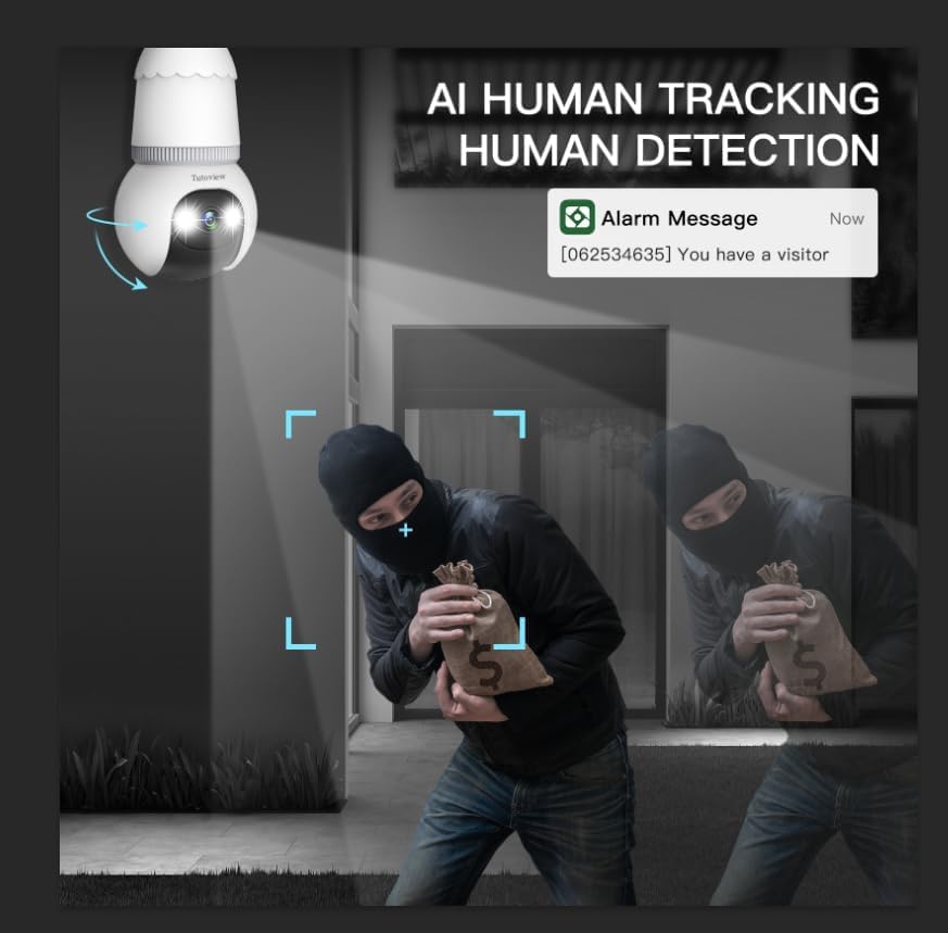 š„š„š„LAST DAY ONLY 49% OFFš„š„-4MP Light Bulb Security Camera 5G&2.4GHz Wireless Outdoor Indoor Camera with Night Vision