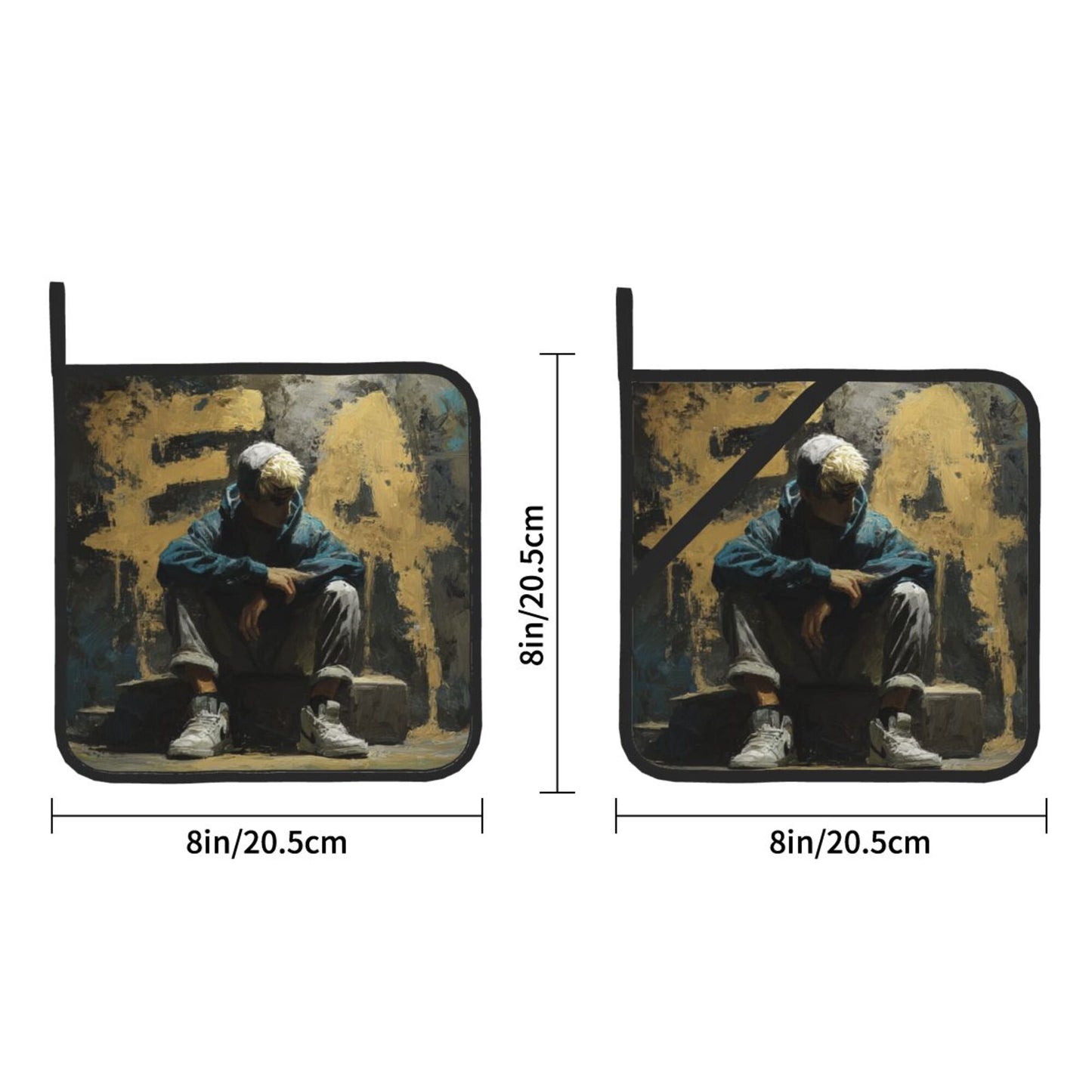 Square Heat Resistant Pads Set of 2 – Durable Insulated Kitchen Counter and Dining Table Protectors, Non-Slip Multi-Purpose Hot Pads