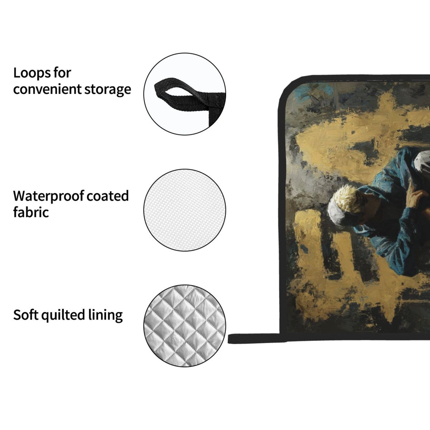 Square Heat Resistant Pads Set of 2 – Durable Insulated Kitchen Counter and Dining Table Protectors, Non-Slip Multi-Purpose Hot Pads