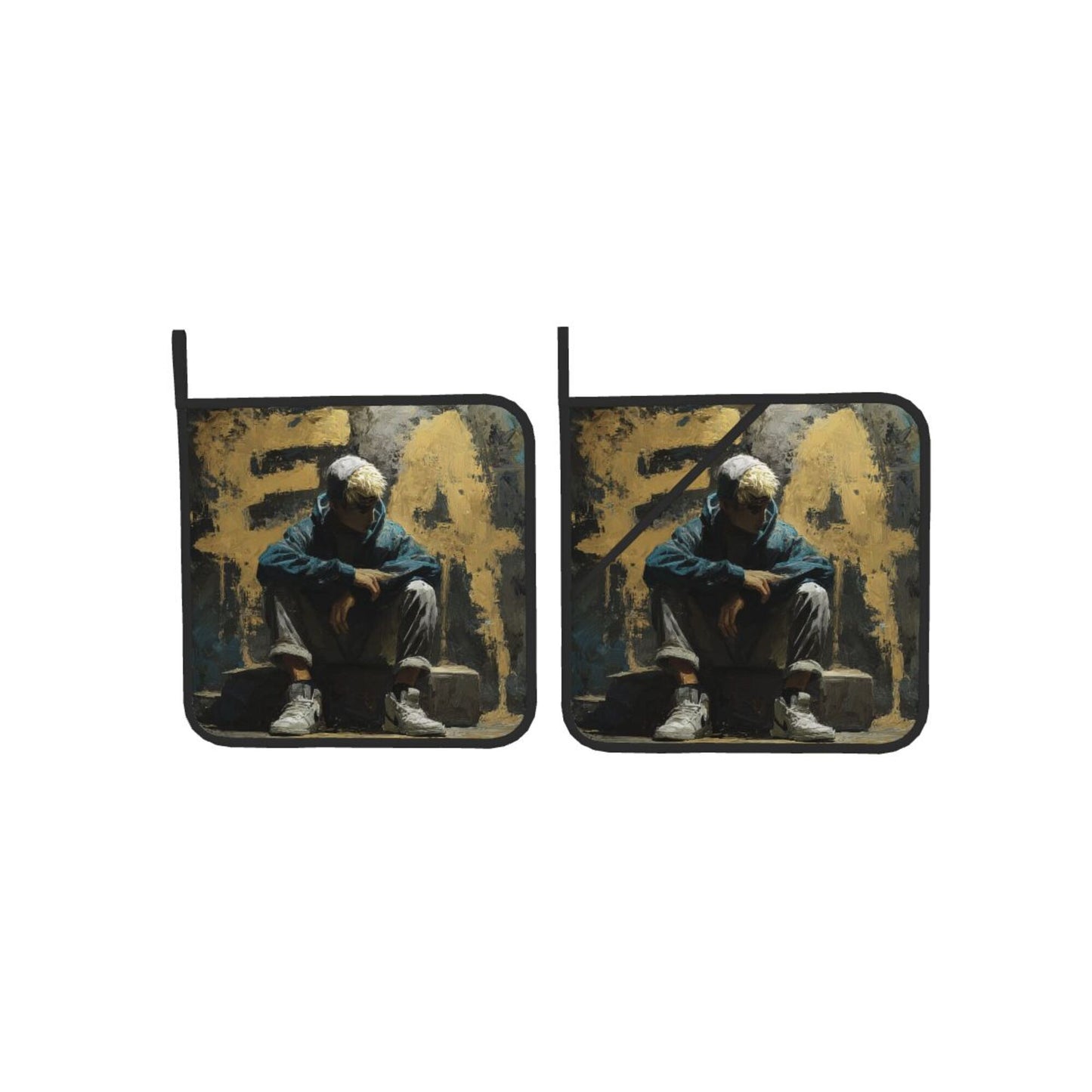 Square Heat Resistant Pads Set of 2 – Durable Insulated Kitchen Counter and Dining Table Protectors, Non-Slip Multi-Purpose Hot Pads