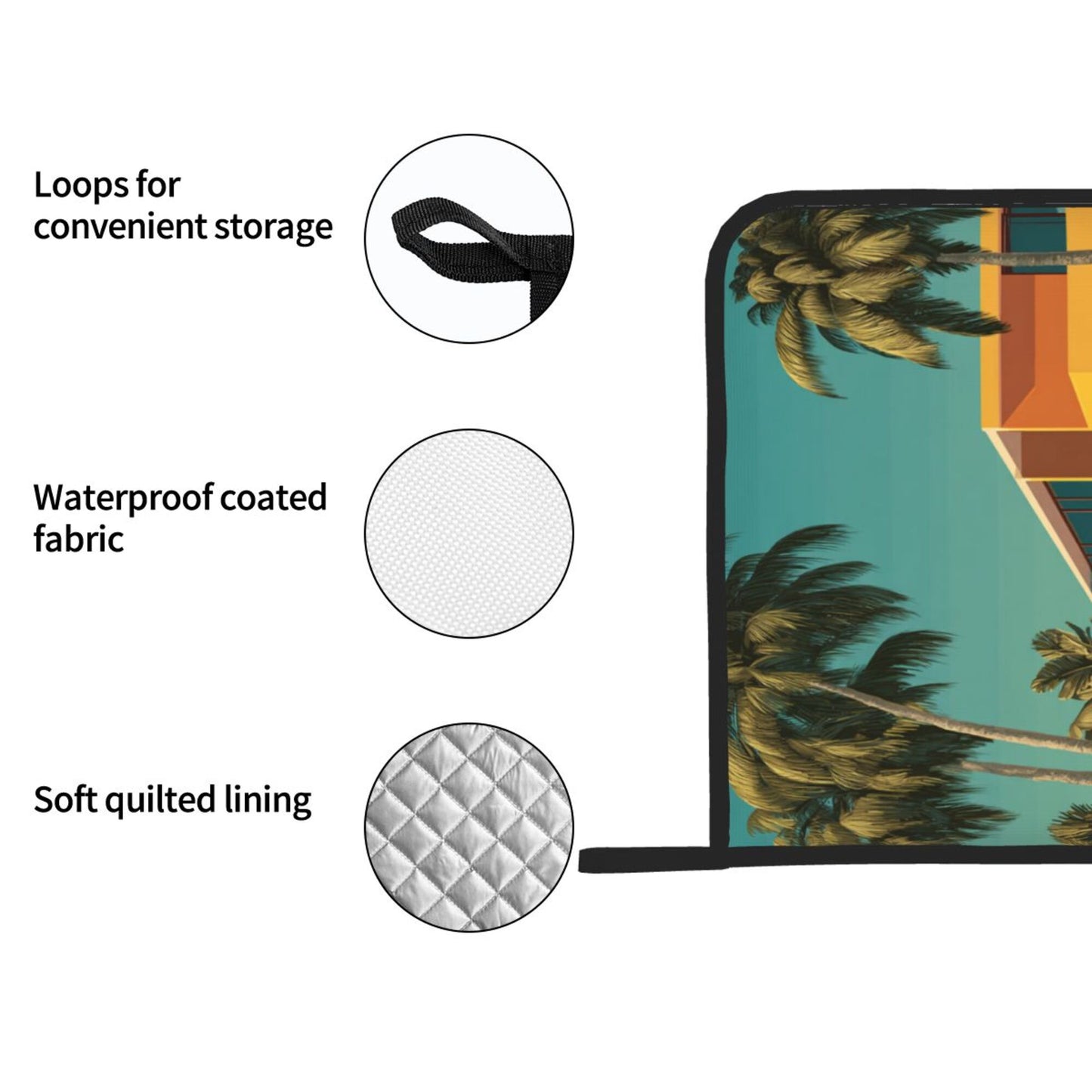 Square Heat Resistant Pads Set of 2 – Durable Non-Slip Kitchen and Dining Table Protectors with Tropical Modern Print