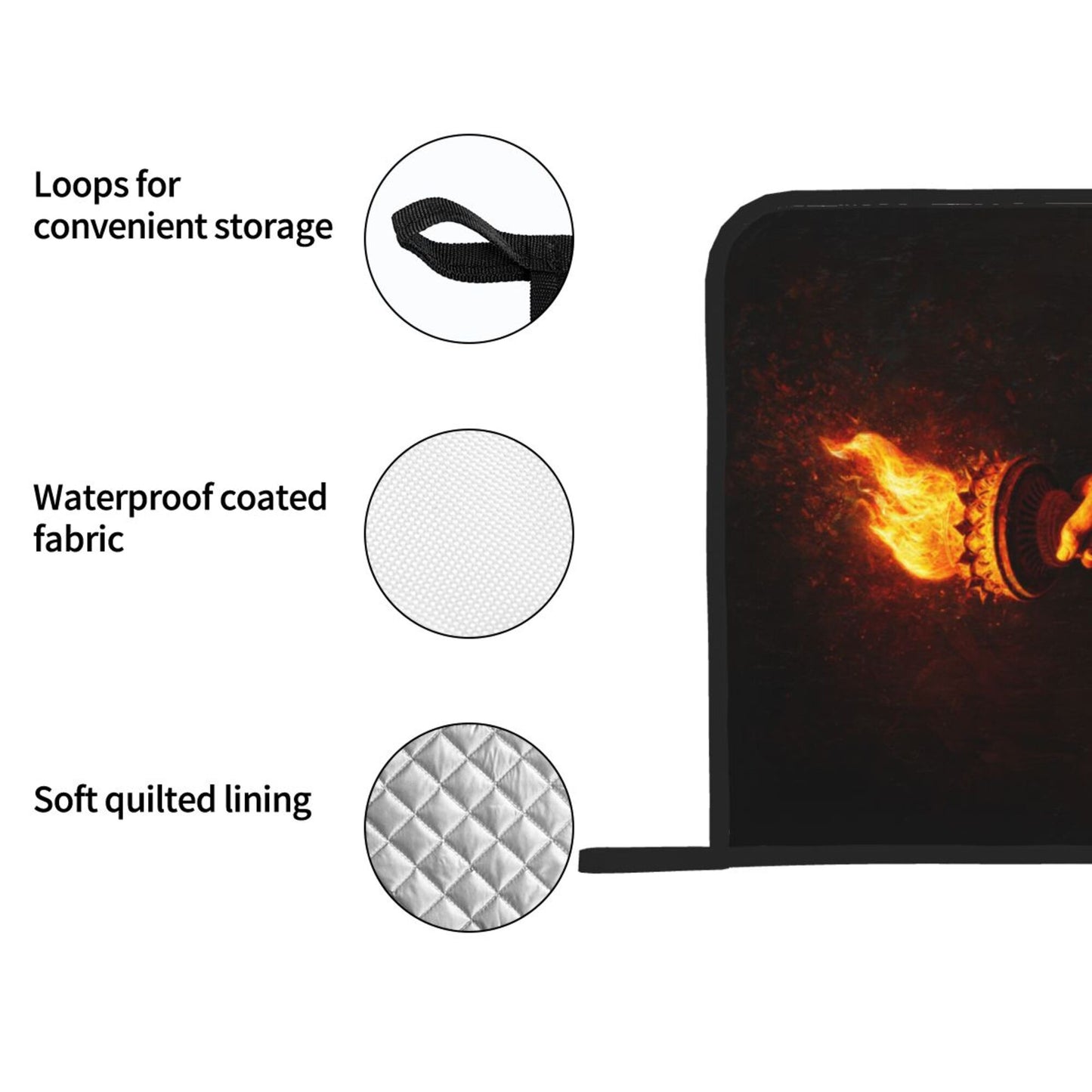 Square Heat Resistant Pads Set of 2 – Kitchen & Dining Protectors with Torch Flame Design