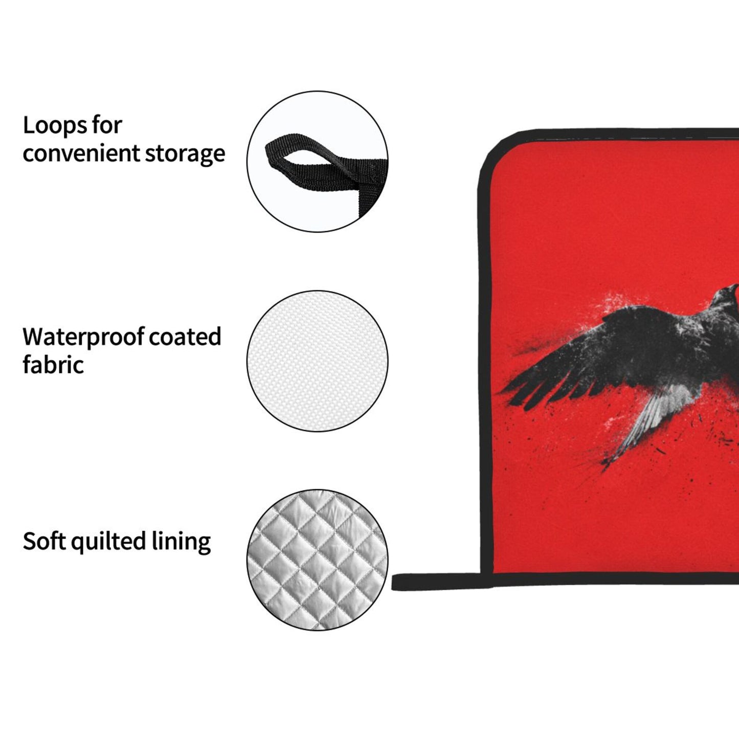 Square Heat Resistant Pads Set of 2 – Kitchen & Dining Protectors with Freedom Bird Design