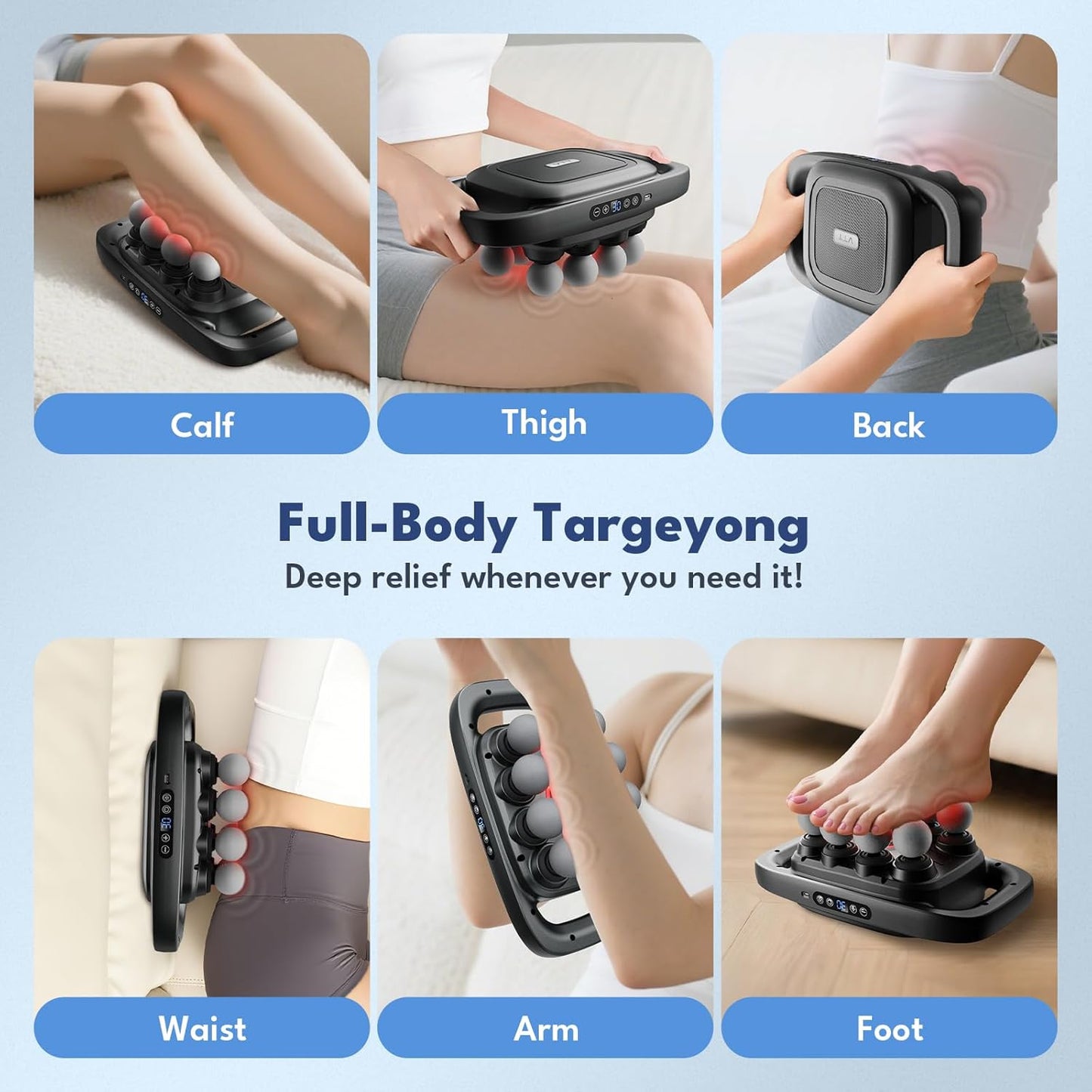 💥only $45.99 Last Day Promotion!-🔥16-Head Deep Tissue Massage Gun with 30 Speeds