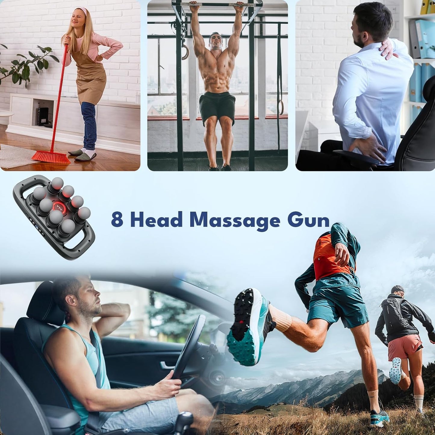 💥only $45.99 Last Day Promotion!-🔥16-Head Deep Tissue Massage Gun with 30 Speeds