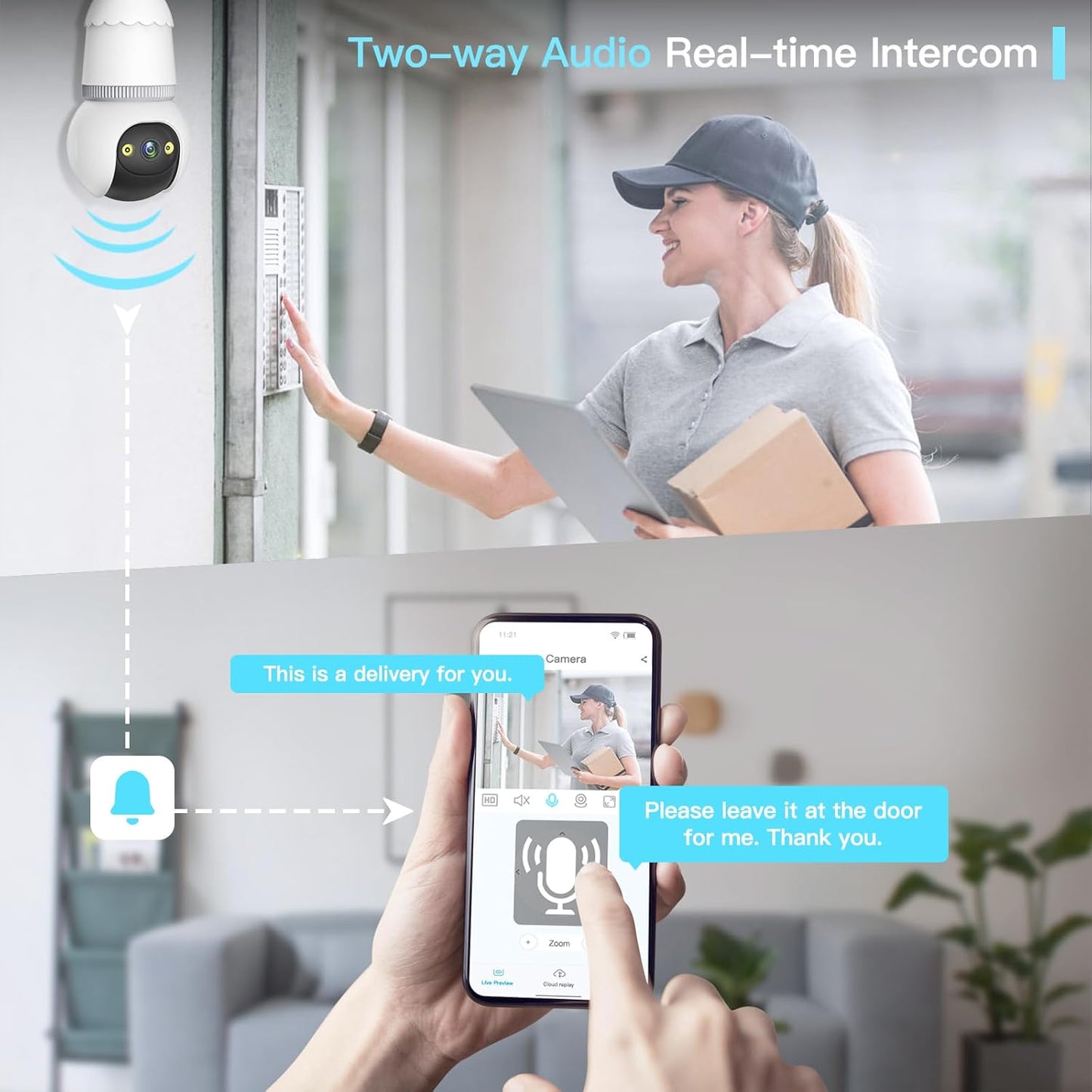š„š„š„LAST DAY ONLY 49% OFFš„š„-4MP Light Bulb Security Camera 5G&2.4GHz Wireless Outdoor Indoor Camera with Night Vision