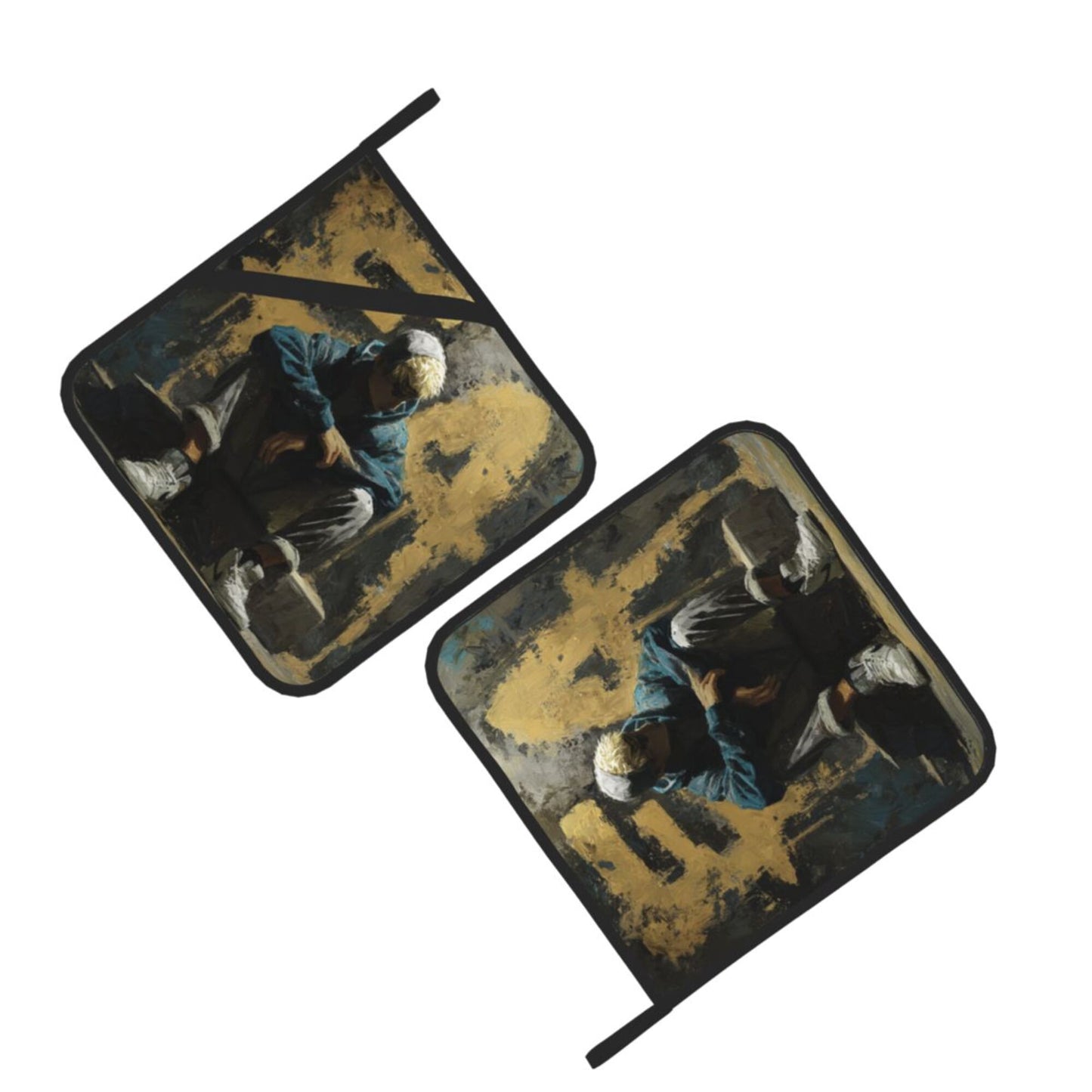 Square Heat Resistant Pads Set of 2 – Durable Insulated Kitchen Counter and Dining Table Protectors, Non-Slip Multi-Purpose Hot Pads