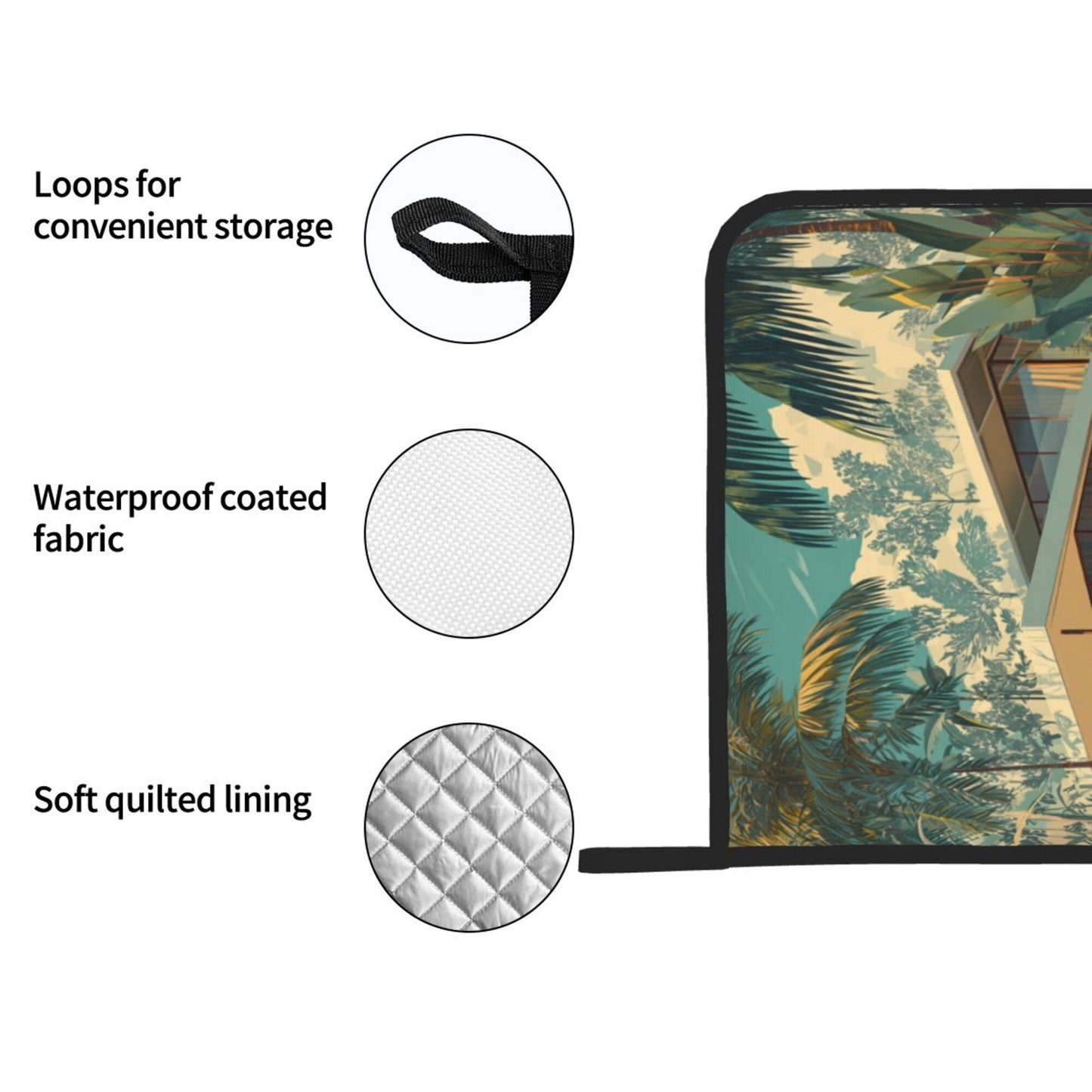 Square Heat Resistant Pads Set of 2 – Durable Non-Slip Kitchen and Dining Table Protectors with Artistic Printed Design