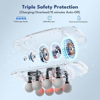 💥only $45.99 Last Day Promotion!-🔥16-Head Deep Tissue Massage Gun with 30 Speeds