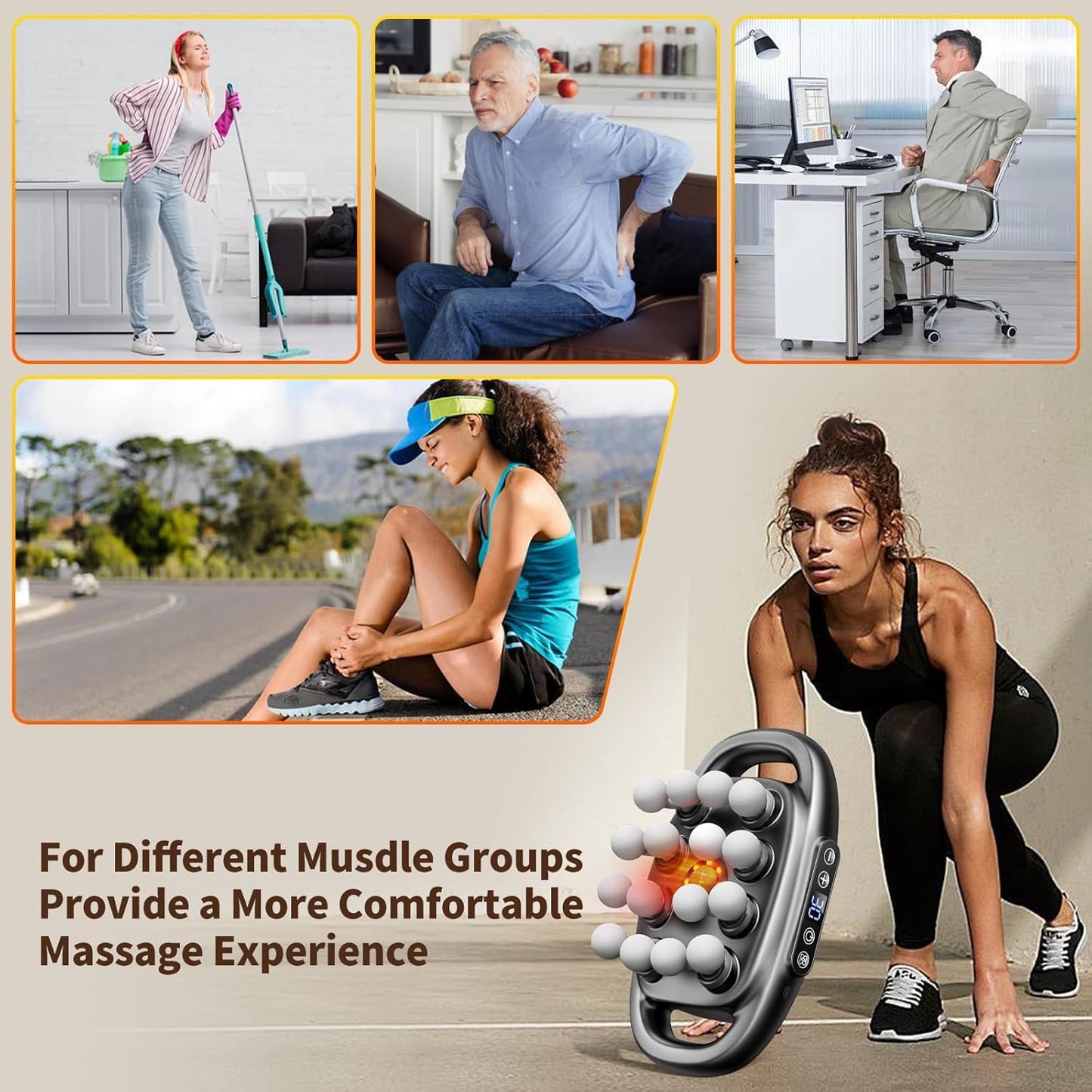💥only $45.99 Last Day Promotion!-🔥16-Head Deep Tissue Massage Gun with 30 Speeds