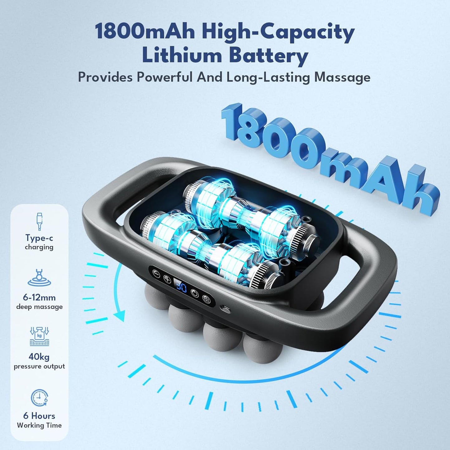 💥only $45.99 Last Day Promotion!-🔥16-Head Deep Tissue Massage Gun with 30 Speeds